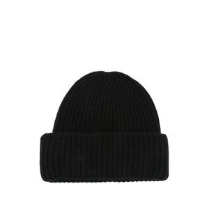 SOFT GOAT Ribbed Knit Beanie Women BLACK Caps & Hats